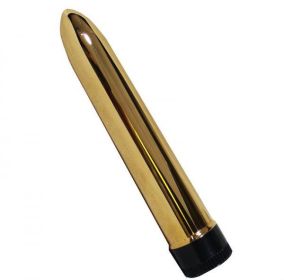 Lady&#039;s Mood 7 Inches Plastic Vibrator Gold