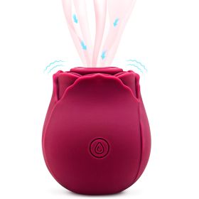 Mini Flower Women USB Charging G Spot Stimulator Quiet Vibrating Waterproof Electric Rose Vibrate Massaging Simulator for Pleasure, Tshirt (Color: Red)